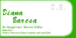 diana barcsa business card